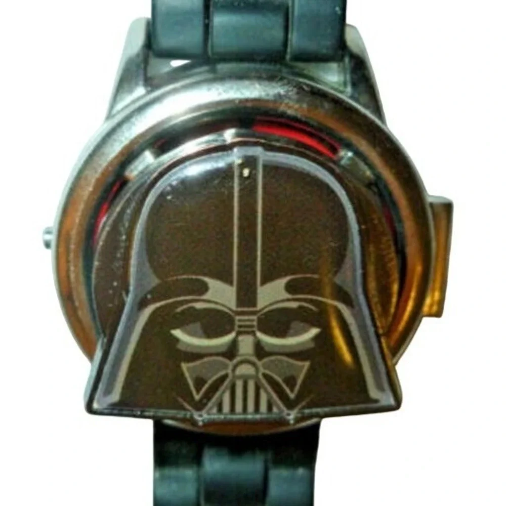 Star Wars Darth Vader Flip Cover Digital Watch Black Silicone Accutime DAR4260TG